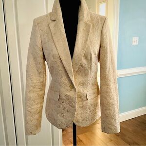 Sz 6 Dana Buchman Grand Finale Blazer Vanilla Ice Cream & Gold Blazer Jacket